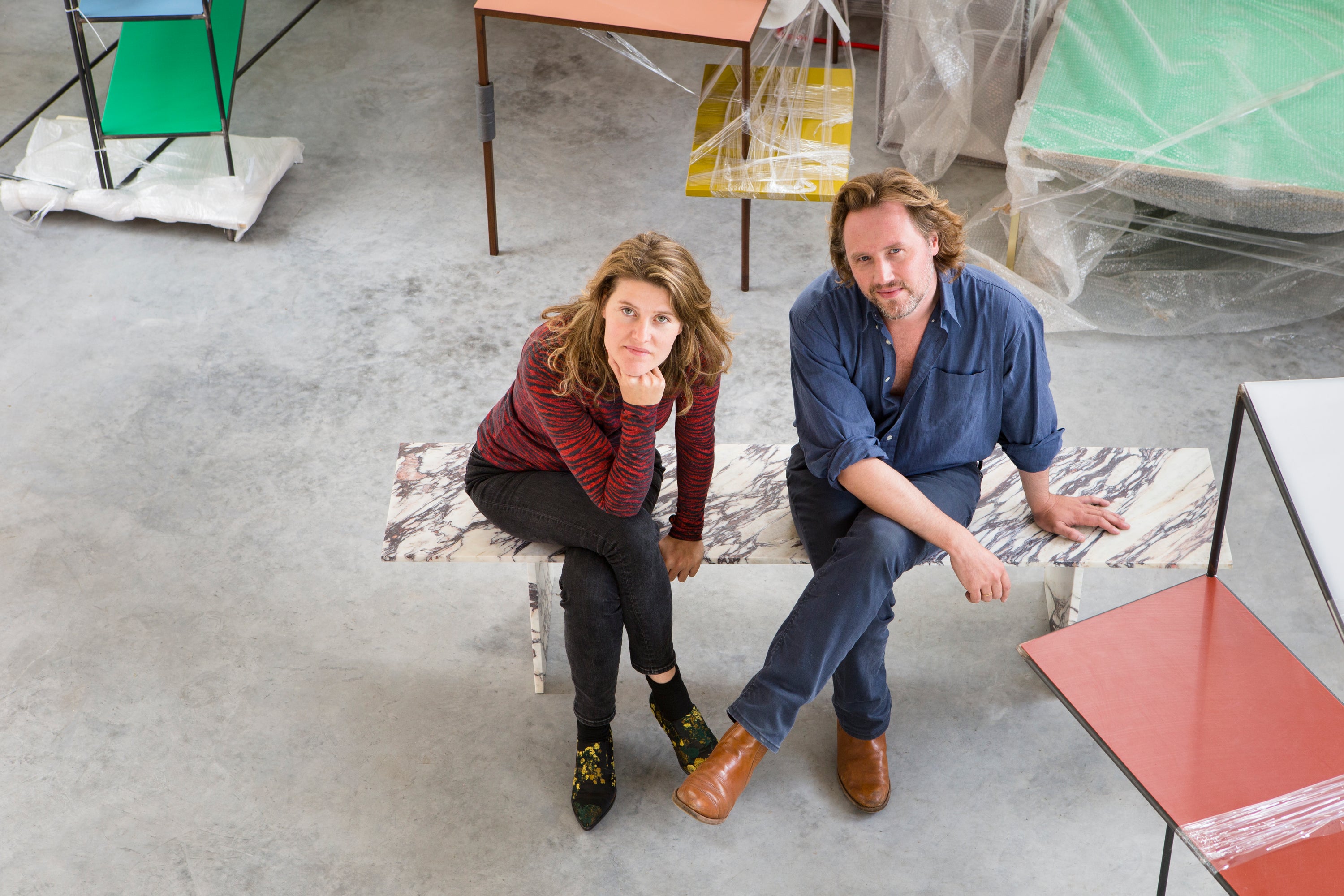 Portrait of design-duo Muller Van Severen for Scandinavian colour and design house, Blēo.