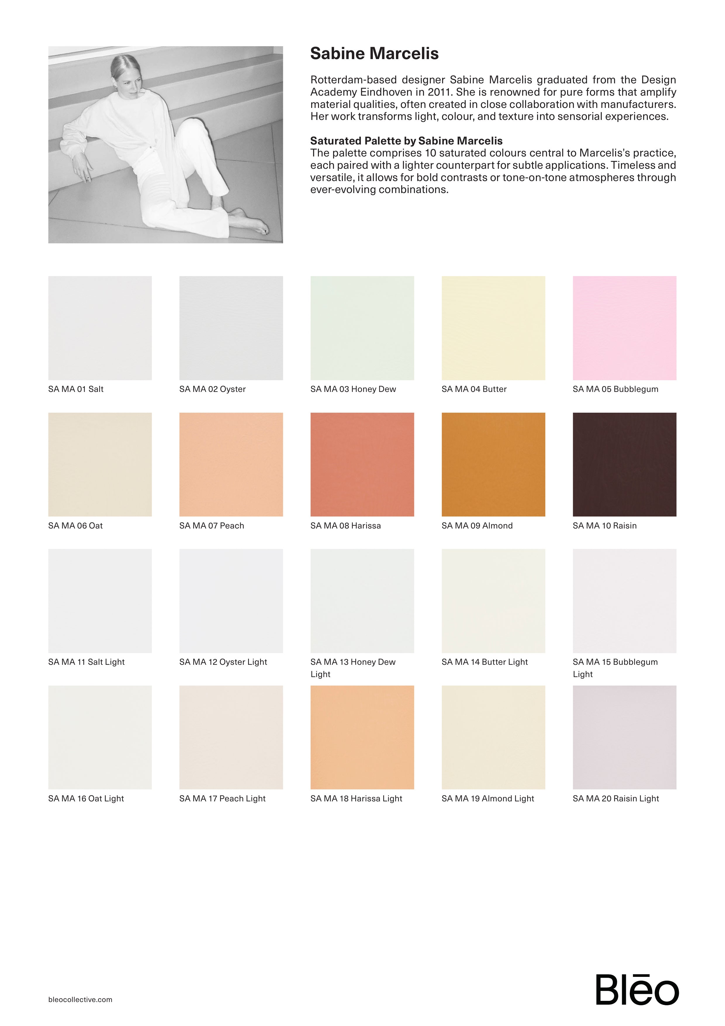 Saturated palette by Sabine Marcelis — single sheet